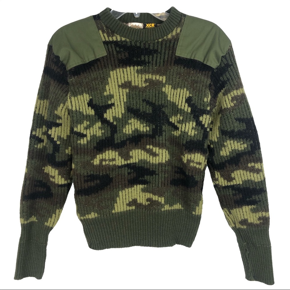*SOLD!* RARE VTG Cabelas XCR Camo Wool Sweater